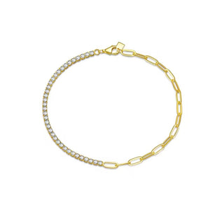 CZ Tennis Paper Clip Bracelet - Georgina Nicol