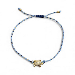 CZ Tiny Sea Turtle Braided Bracelet - Georgina Nicol