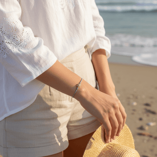 CZ Tiny Sea Turtle Braided Bracelet - Georgina Nicol