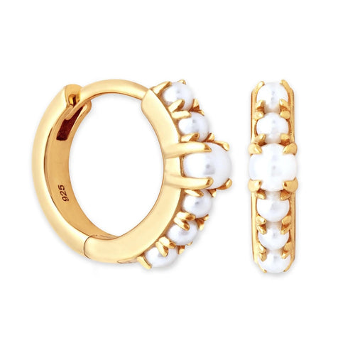 Dainty Pearl Hoop Earrings - Georgina Nicol