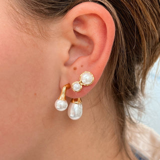 Double Pearl Stud Earrings - Georgina Nicol