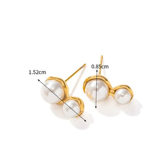 Double Pearl Stud Earrings - Georgina Nicol