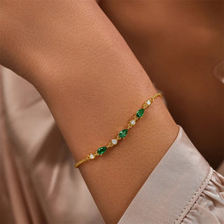 Emerald Cz Chain Bracelet - Georgina Nicol