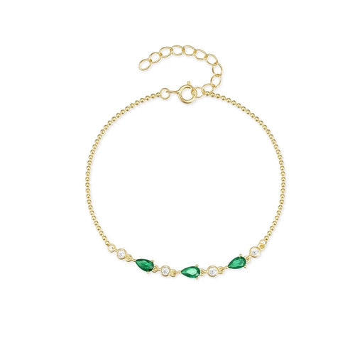 Emerald Cz Chain Bracelet - Georgina Nicol