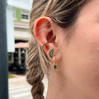 Emerald Cz Ear Cuff Gold - Georgina Nicol