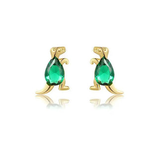 Emerald Dinosaur Stud Earrings - Georgina Nicol