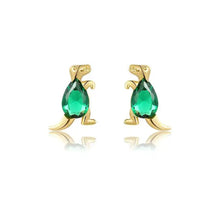 Load image into Gallery viewer, Emerald Dinosaur Stud Earrings - Georgina Nicol
