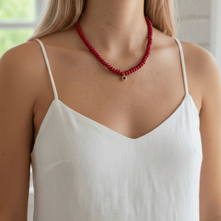 Emerald Energy Red Beaded Necklace - Georgina Nicol