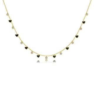 Endless Love & Elegance — Heart & CZ Necklace in Black - Georgina Nicol