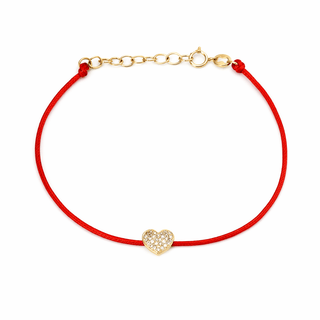 Eternal Love 14K Solid Gold Diamond Heart Cord Bracelet - Georgina Nicol