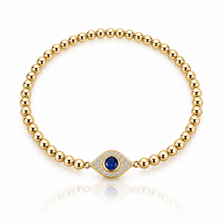 Evil Eye Gold Beaded Bracelet - Georgina Nicol