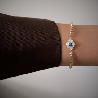 Evil Eye Gold Beaded Bracelet - Georgina Nicol