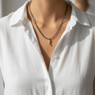 Evil Eye Horn Cord Necklace - Georgina Nicol