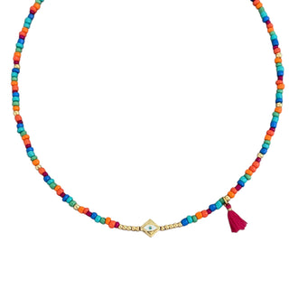 Evil Eye Multicolor Beaded Necklace - Georgina Nicol