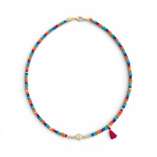 Evil Eye Multicolor Beaded Necklace - Georgina Nicol
