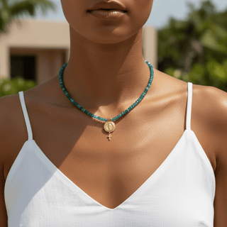 Faith, Protection & Inner Peace Green Jade Virgin Cross Necklace - Georgina Nicol