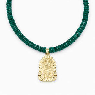 Faith, Protection & Inner Strength Green Onyx Virgin Necklace - Georgina Nicol