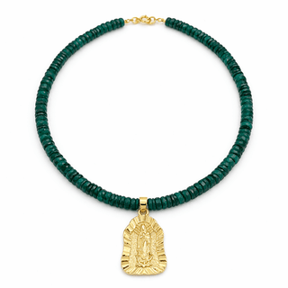 Faith, Protection & Inner Strength Green Onyx Virgin Necklace - Georgina Nicol