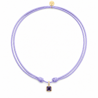 February Amethyst CZ Birthstone Cord Necklace - Georgina Nicol