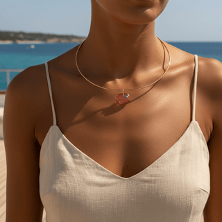 Flow, Abundance & Ocean Energy Tourmaline Quartz Fish Choker - Georgina Nicol