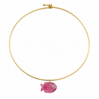 Flow, Abundance & Ocean Energy Tourmaline Quartz Fish Choker - Georgina Nicol