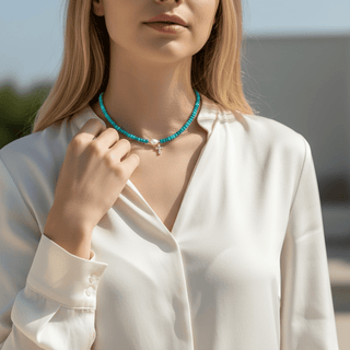 Freshwater Pearl CZ Cross Necklace - Georgina Nicol