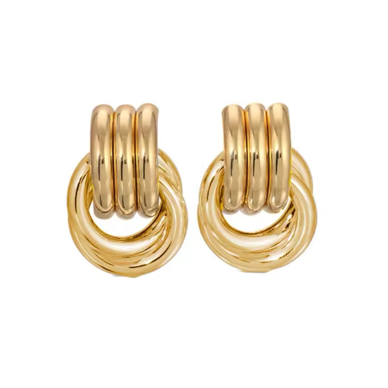 Gold Knot Circle Earrings - Georgina Nicol