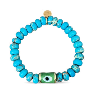 Good Energy Finds Me Easily — Turquoise Evil Eye Bracelet - Georgina Nicol