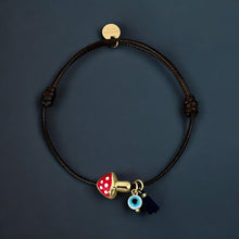 Load image into Gallery viewer, Good Luck &amp; Protection — Mushroom, Evil Eye &amp; Tassel Bracelet - Georgina Nicol
