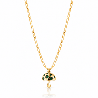 Green CZ Mushroom Necklace - Georgina Nicol