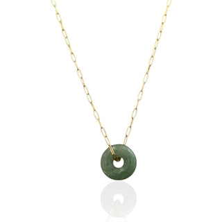 Green Disc Mini Paper Clip Chain Necklace - Georgina Nicol