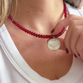 Guided by Divine Light — Holy Spirit Mother of Pearl Necklace - Georgina Nicol