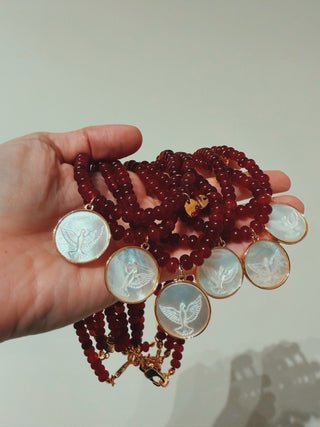 Guided by Divine Light — Holy Spirit Mother of Pearl Necklace - Georgina Nicol