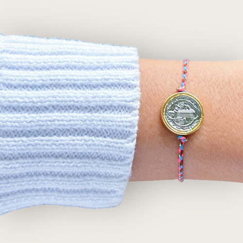 Guided by Faith and Strength — Two Tone Saint Benedict Bracelet - Georgina Nicol