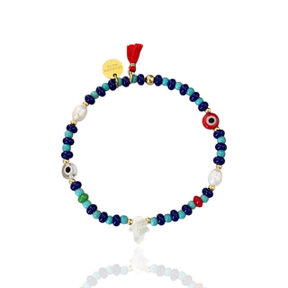 Hamsa Evil Eye Beaded Bracelet - Georgina Nicol