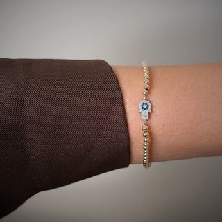Hamsa Hand Gold Beaded Bracelet - Georgina Nicol