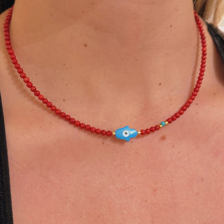 Hamsa Protection Beaded Necklace - Georgina Nicol