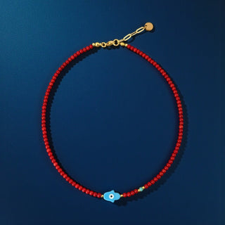 Hamsa Protection Beaded Necklace - Georgina Nicol