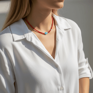 Hamsa Protection Beaded Necklace - Georgina Nicol