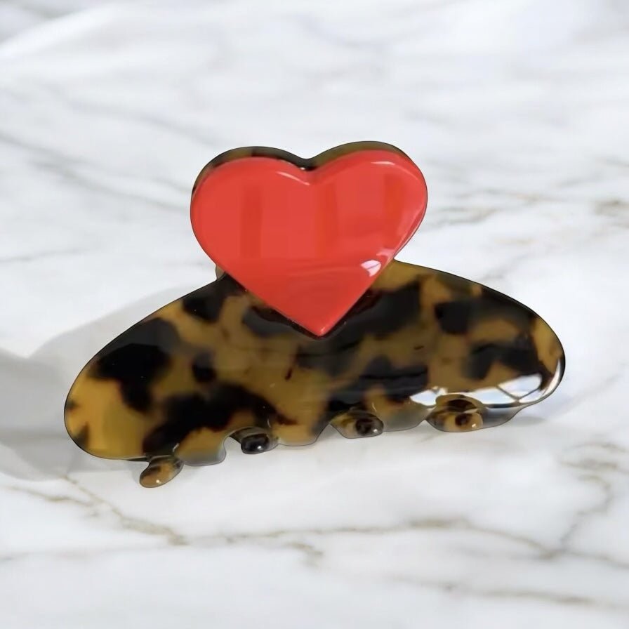 Heart Hair Claw – Tortoise Shell Love Clip - Georgina Nicol