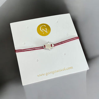 I Am a Magnet for Blessings — Hamsa Hand Silver Bracelet - Georgina Nicol