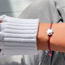 Load image into Gallery viewer, I Am a Magnet for Blessings — Hamsa Hand Silver Bracelet - Georgina Nicol
