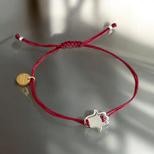 Load image into Gallery viewer, I Am a Magnet for Blessings — Hamsa Hand Silver Bracelet - Georgina Nicol
