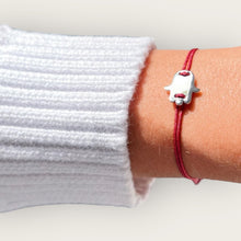 Load image into Gallery viewer, I Am a Magnet for Blessings — Hamsa Hand Silver Bracelet - Georgina Nicol
