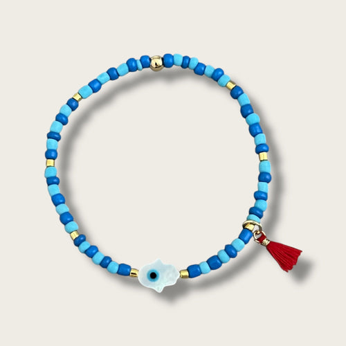 I Am Aligned and Protected — Hamsa Evil Eye Bracelet - Georgina Nicol