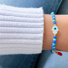 Load image into Gallery viewer, I Am Aligned and Protected — Hamsa Evil Eye Bracelet - Georgina Nicol
