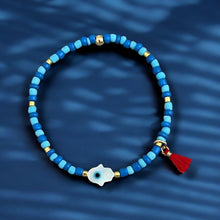 Load image into Gallery viewer, I Am Aligned and Protected — Hamsa Evil Eye Bracelet - Georgina Nicol
