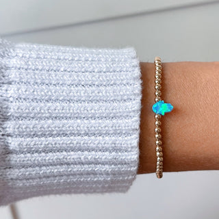 I Am Always Protected and Divinely Guided — Opal Hamsa Gold Bracelet - Georgina Nicol
