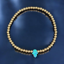 Load image into Gallery viewer, I Am Always Protected and Divinely Guided — Opal Hamsa Gold Bracelet - Georgina Nicol
