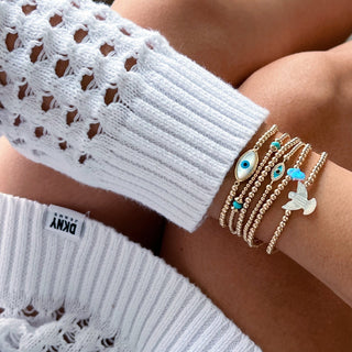 I Am Always Protected and Divinely Guided — Opal Hamsa Gold Bracelet - Georgina Nicol